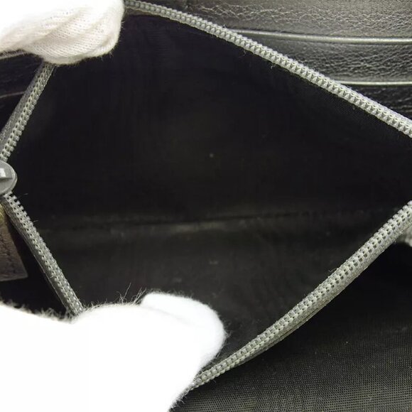 Authenticity guaranteed SAINT LAURENT Long Wallet Y Mail Leather USED - Picture 8 of 9